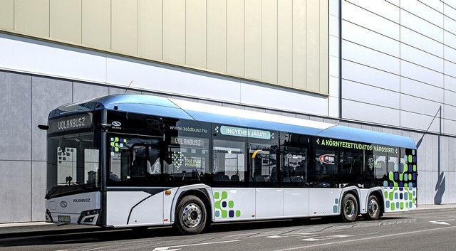 Egy Solaris Urbino típusú elővárosi kivitelű elektromos autóbuszt tesztel a Volánbusz